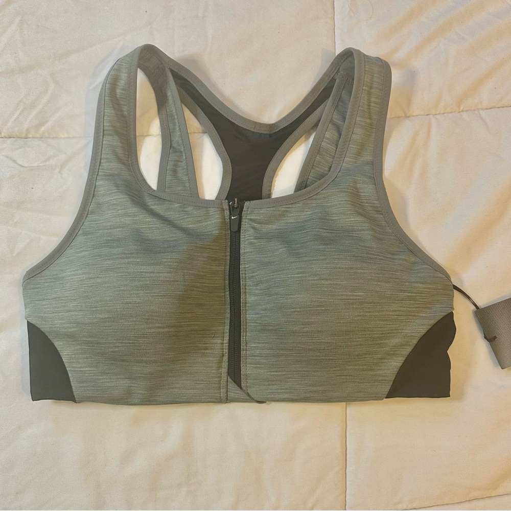 Nike Gray Sports Bra with Black Accents